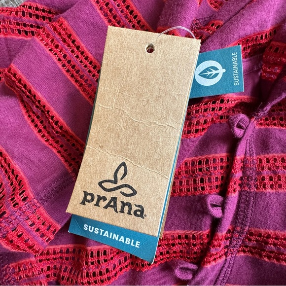 Prana Tunic NWT Women’s Small Maroon and Purple‎ Stripe Beach vacation - Picture 9 of 13